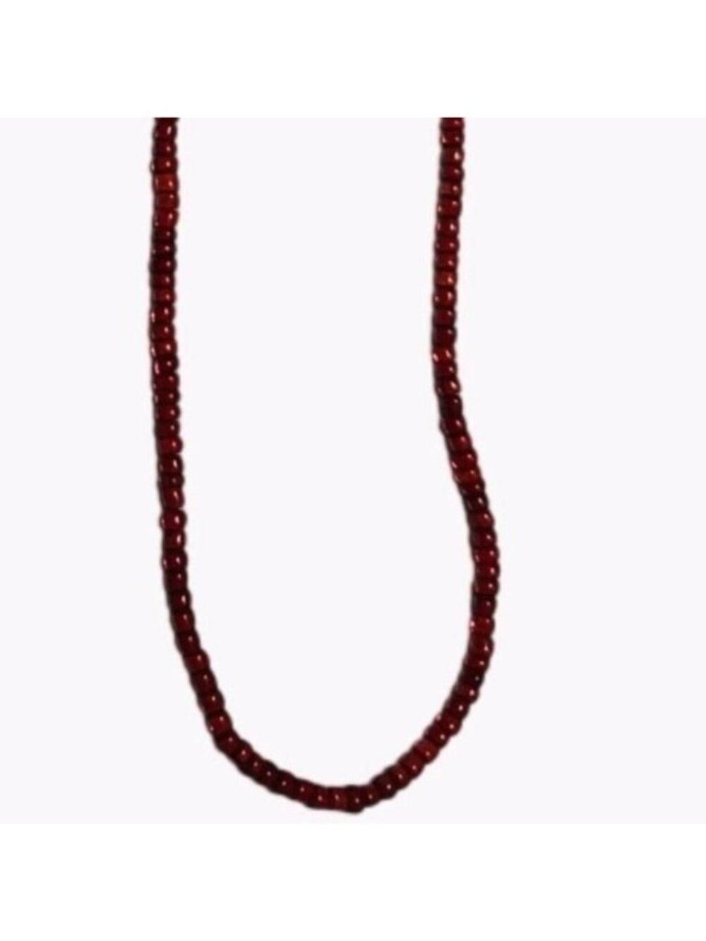 Retro Cherry Red Beaded Rope Necklace 50s 80s Classic Fashion Jewelry Women